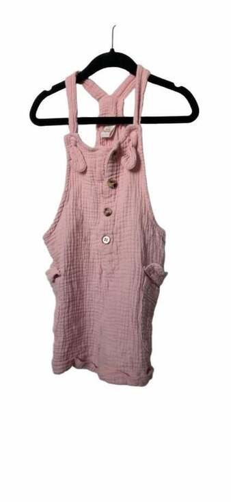 Sweet Butterfly Other - Sweet Butterfly Pink Muslin Cotton Gauze Shortalls Romper Size 4T_K12